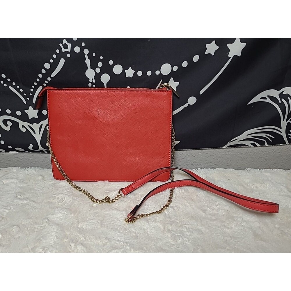 Mango MNG Crossbody Purse Bag Red Faux Leather Festival